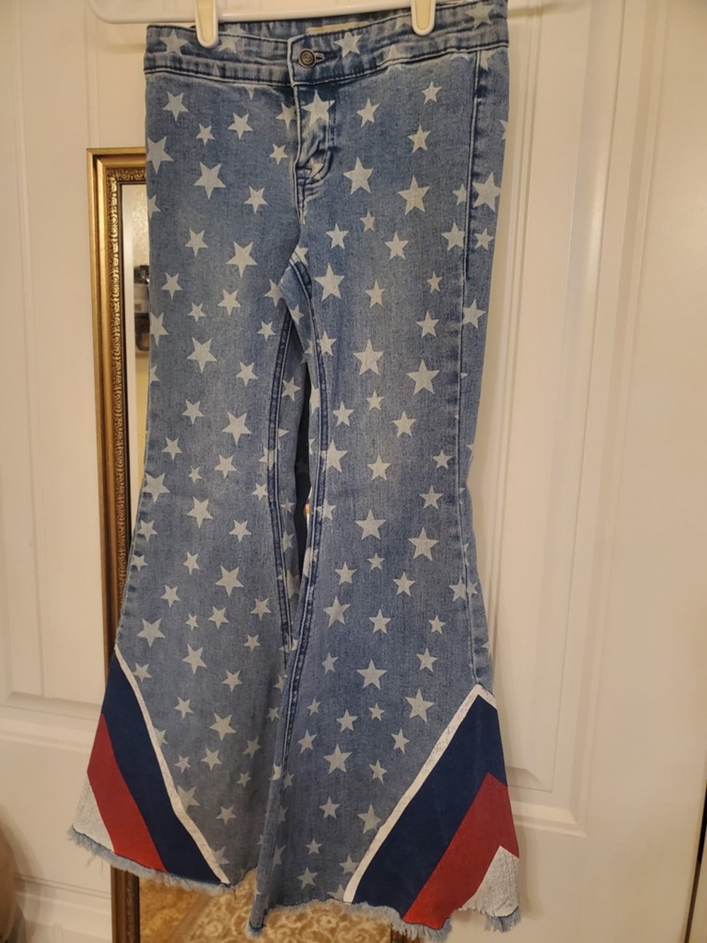 Girls Rock & Roll Americana denim bell bottoms size 10